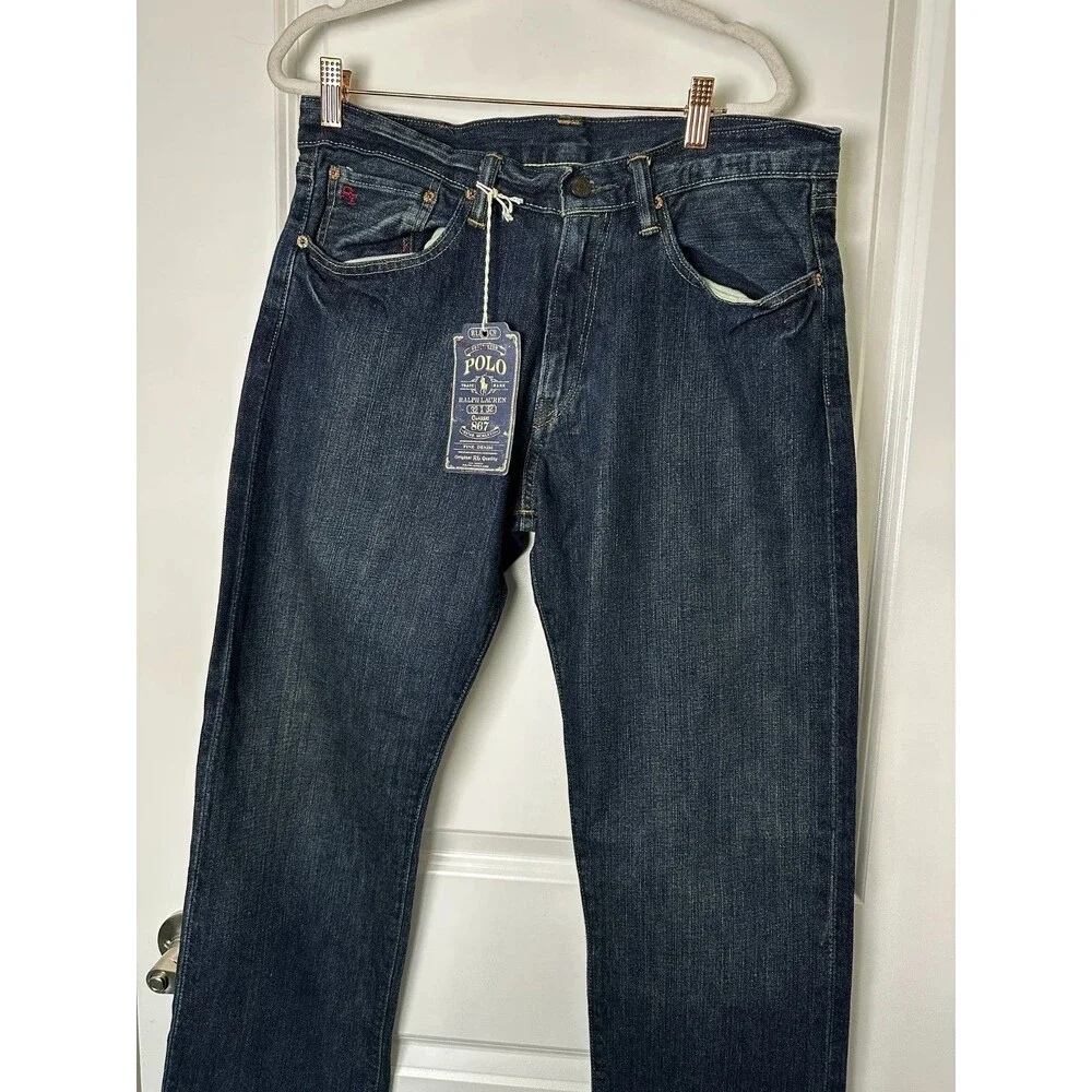 Polo Ralph Lauren Classic Fit Jeans Men 32x32 Dark Wash 100% Cotton NWT